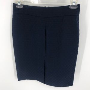 Talbots quilted/textured navy blue skirt